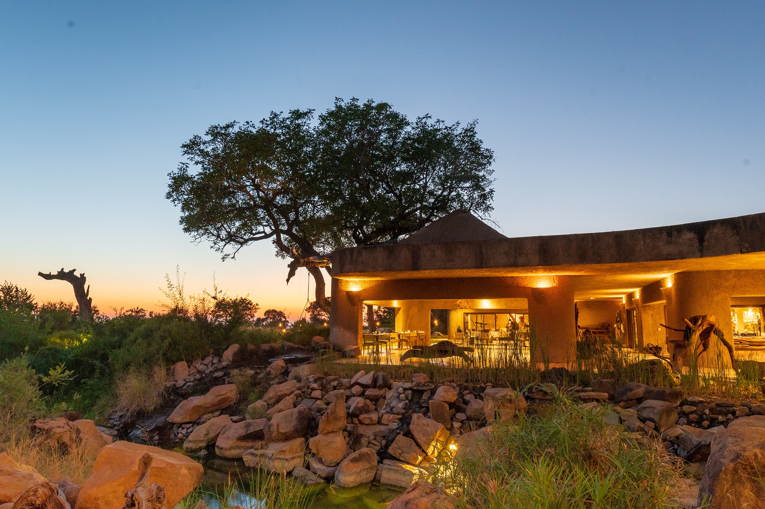 Sabi Sabi Earth Lodge Entrance Evening Sabi Sabi Earth Lodge Entrance Evening