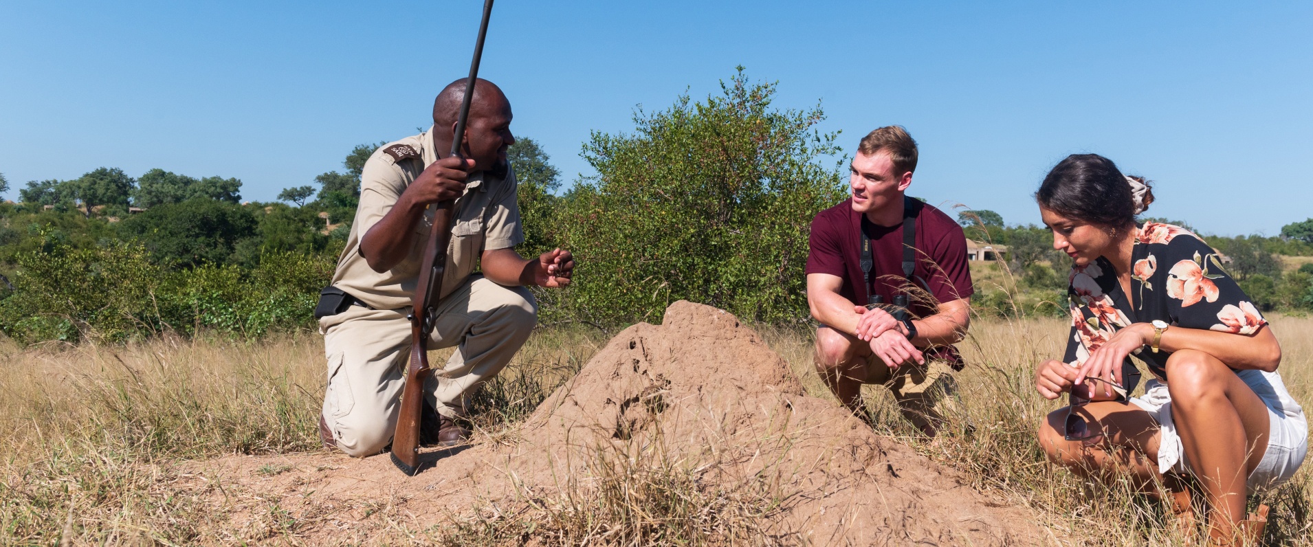 Safe safari walk with Sabi Sabi’s expert guide. Safe safari walk with Sabi Sabi’s expert guide.